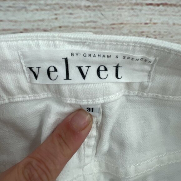 Velvet by Graham & Spencer Cut Off Denim Shorts Women's 31 White Anthropologie - Picture 3 of 8